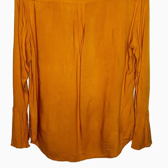 beachLunchLounge Button Up Collared Long Sleeve Semi-Sheer Top M - Picture 5 of 9